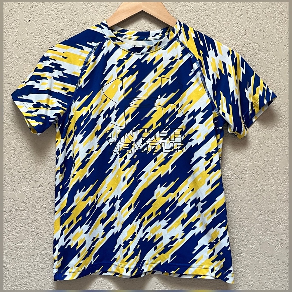 Under Armour Boy’s Multicolor Logo Print T-Shirt Youth Size Large